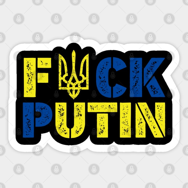 Puck Futin, I Stand With Ukraine Sticker by UniqueBoutiqueTheArt